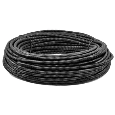THE WIRES ZONE Polyethylene Flexible Split Loom Tubing 1/8 Inch Diameter Coil Black 100 Feet