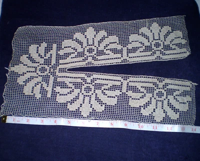 Vintage hand crochet collar filt for dress blouse ecru color - Image 1 of 4