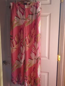 KAARI BLUE Size L NEW w/ Tag $59 Viscose peach floral lined PANTS - Picture 1 of 11