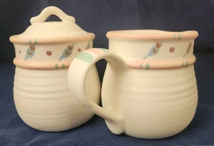 Vintage Treasure Craft Southwestern Creamer Milk Jug & Sugar Bowl w/Lid Taos NIB - Picture 1 of 10
