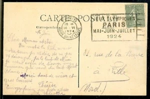 FRANCE Olympic Games Paris 1924 Postcard with Olympic cancel Gare Saint Lazare - Picture 1 of 1
