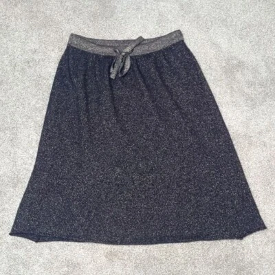 J Crew Demylee Lurex Cashmere Sweater Skirt Black Gold Shimmer Drawstring Small - Image 1 of 4