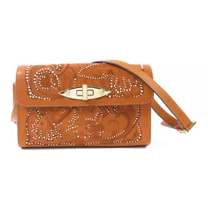 Valentino GHW Shoulder Bag Calfskin Leather Brown - Picture 1 of 17