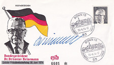 Gustav Heinemann - Bundespräsident - original signierter Ersttagsbrief von 1974