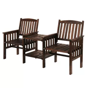 Gardeon Wooden Garden Bench Seat Table Loveseat Outdoor Patio Furniture Park - Picture 1 of 8