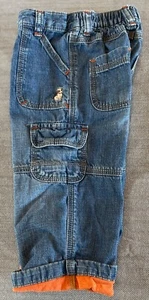 2006 BABY GAP Dog Puppy Terrier Cargo Utility Lined Cuff Denim Jean Pant 18-24M - Picture 1 of 5