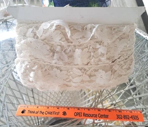 2" Ecru Ruffled Lace Trim appox 30 yards - Picture 1 of 6