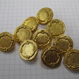 10 helle goldene Kranzschaftknöpfe - Bild 1 von 3