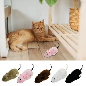 Cat Kitten Play Wind Up Mouse Clockwork Joke Mice Rat Toy Fun Furry Toy - Picture 1 of 16