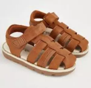 Sandals Fisherman Style Tan Strappy Boys George Footwear Size 6 To 12 Holidays - Picture 1 of 14