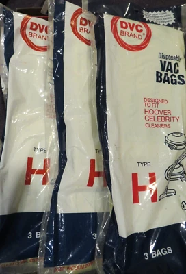 3-3 pack=9 Cleaner Bags- Hoover Type H Celebrity Model DVC  Disposable Vac Bags - Image 1 of 4