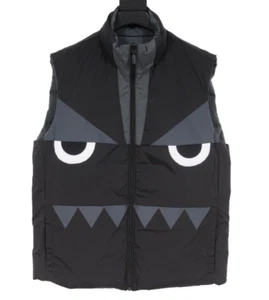 Fendi Men Monster Vest S 50 Large Grey Black Reversible Sleeveless Puffer Jacket - Picture 1 of 10