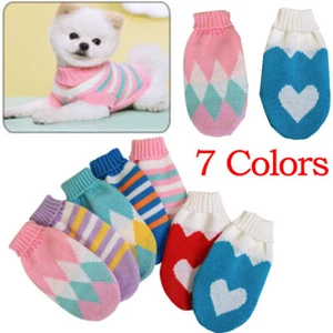 Warme Winter-Hundekleidung Strickpullover Haustier-Pullover Welpen-Kostüm B - Bild 1 von 27