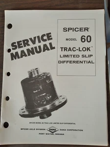 Dana Spicer Service Repair Manual Model 60 TRAC-LOK Limited Slip Differential - Picture 1 of 1