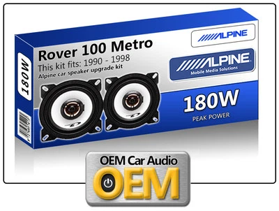 Rover 100 Metro Trasero Hatch Altavoces Alpine 10cm 4" Coche Altavoz De 180W Max - Imagen 1 de 2