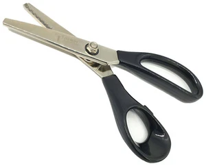 Pinking shears zigzag scissors fabric scissors silk scissors approx. 20 cm-black handle - Picture 1 of 2