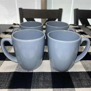 Corning Corelle COUNTRY COTTAGE Set of 4~4" Solid Blue Mugs China Stoneware EC - Picture 1 of 7