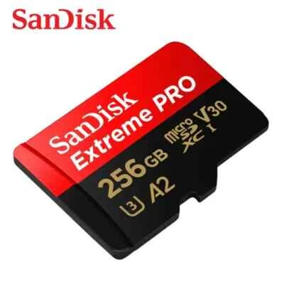 SanDisk 256gb Extreme PRO Micro SD Memory Card A2 V30 SDXC UHS-I U3 200mbs UK - Image 1 of 4