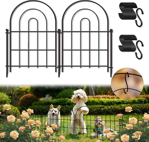 Garden Fence Panels, 24 in (High) x 20 ft (Long) Metal Landscape Fencing 19 Pcs, - Picture 1 of 12