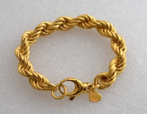 Milor Italy Bronzo Heavy Rope Bracelet Twist Yellow Gold Over Bronze - Picture 1 of 5