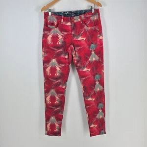 Maison scotch womens denim jeans size 30 red floral skinny cotton 070166 - Picture 1 of 12