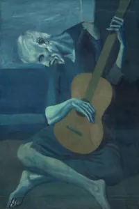 Pablo Picasso The Old Guitarist Print Oil Painting On Canvas Wall Art Home Decor - Picture 1 of 7