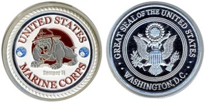 CHALLENGE COIN UNITED STATES MARINE CORPS POKER PROTECTOR Silver * - Picture 1 of 1