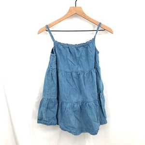 Hanna Andersson chambray swing tank top tiered denim Blue 14-16 160 - Picture 1 of 8
