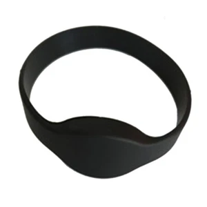 NFC Wristband NTag215 Black Rfid Silicone Bracelet work with all nfc phone- 5pcs - Picture 1 of 1