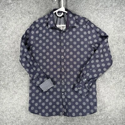 Camisa de vestir Ted Baker para hombre talla 4 puño abatible lunares manga larga abotonada Foto 1 de 4