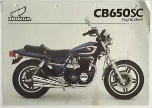 HONDA CB650SC NIGHTHAWK MOTORCYCLE Sales Specification Leaflet MAR 1982 - Picture 1 of 2