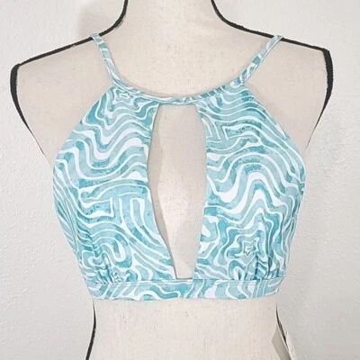 *NUEVO* Top de bikini Damsel junto a la piscina (azul-verde), talla XL Foto 1 de 4