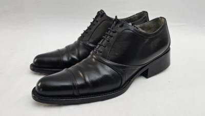 Prada Low Top Leather Laced Shoes Women's Size US 5.5 35.5 Black Made in Italy - Image 1 of 4