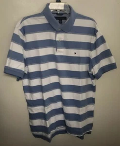 Tommy Hilfiger Men's Short Sleeve Striped Custom Fit Polo Shirt Size L - Picture 1 of 7
