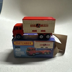 Matchbox 1976 Superfast MB42 Mercedes Container Truck Sea Land Min With Box - Picture 1 of 18
