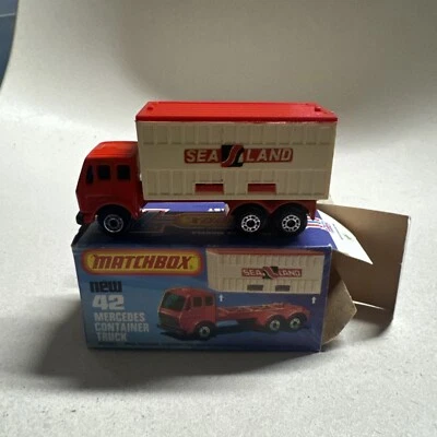 Matchbox 1976 Superfast MB42 Mercedes Container Truck Sea Land Min With Box - Image 1 of 4
