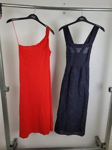 M&S Women's Red OneShoulder/Navy Striped Midi Dress 2xBundle Size 8Petite NWOTF2 - Picture 1 of 10