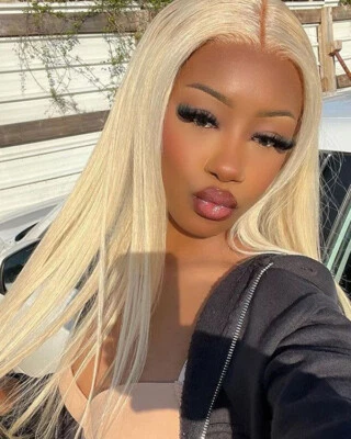 Peluca de fiesta de vestido de cosplay sintético liso rubio largo para mujer Foto 1 de 4