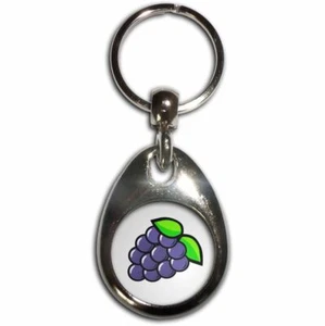 Fruit Machine Grapes Tear Drop Metal Key Ring (43mm x 33mm) - Picture 1 of 2