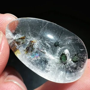 30.5ct Rare NATURAL Clear rutile stone within stone Crystal Polished - Picture 1 of 13