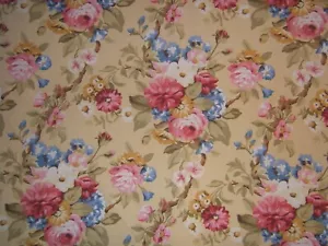 Braemore Fabrics, Rose Bonanza, Screen Print, BTY, Color Multi on Yellow - Picture 1 of 4