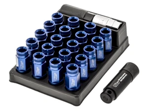 Project Kics 53mm Open-End Leggdura Racing Shell Type Lug Nuts - 12x1.25 Blue (1 - Picture 1 of 2