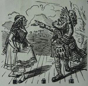 1863 antiker viktorianischer Druck SCHOTTLAND - THEATER RICHTER DER MUSIK - EFFIE DEANS - Bild 1 von 2