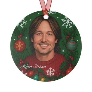 Personalisierter Keith Urban inspirierter Christbaumschmuck aus Metall, individuell - Bild 1 von 5