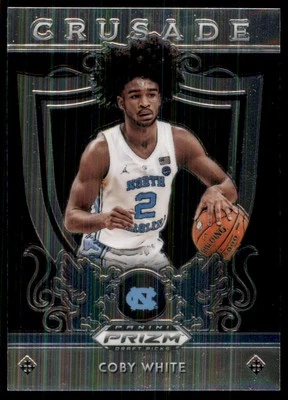 2019-20 Panini Prizm Draft Picks Coby White RC North Carolina Tar Heels #61 - Image 1 of 2