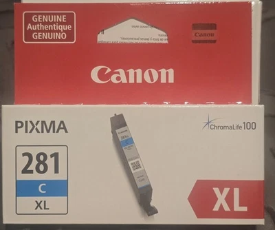 Canon CLI-281XL Ink Cartridge Cyan (2034c001) PIXMA ChromaLife 100 281 XL - Image 1 of 2