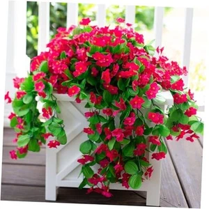 Artificial Faux Hanging Plants Flowers for Outdoor Outside Spring Decoration, - Picture 1 of 8