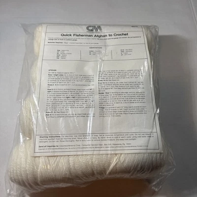 VTG Fisherman Afghans to Knit & Crochet | Columbia Minerva 4373 NEW SEALED - Image 1 of 4