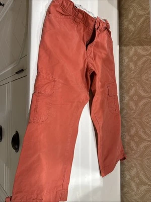 Lands’ End Girl’s Size 8 Adjustable Waist Orange Cargo Capri  Pants - Image 1 of 4
