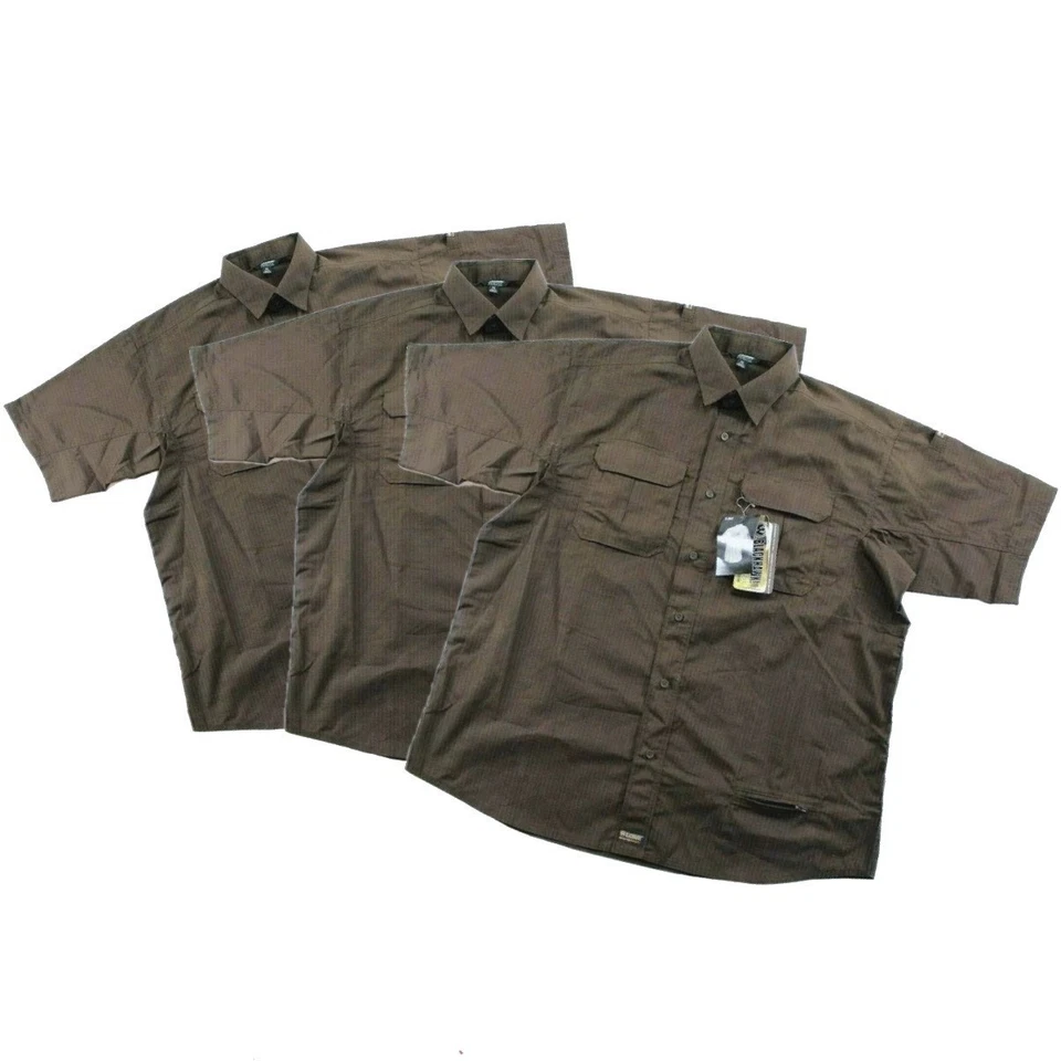 (3-Pack) Large Blackhawk Chocolate Brown Short Sleeve Tactical Shirt - Image 1 of 4